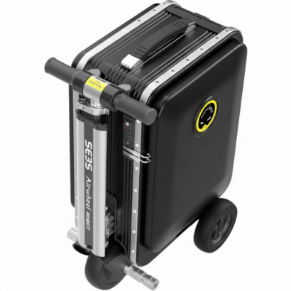 صورة حقيبة سفر ذكية كهربائية – قابلة للركوب بعجلات من نحمة الالعاب - اسود